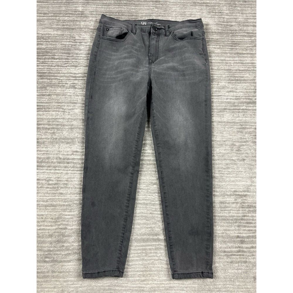 DG2 Diane Gilman Jeans Womens 12 Gray Denim‎ Skinny Cotton Blend